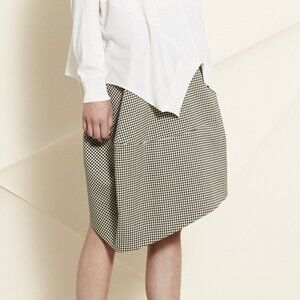 Stella McCartney PF14 Claudia White & Black Dogtooth Cotton-Blend Tulip Skirt